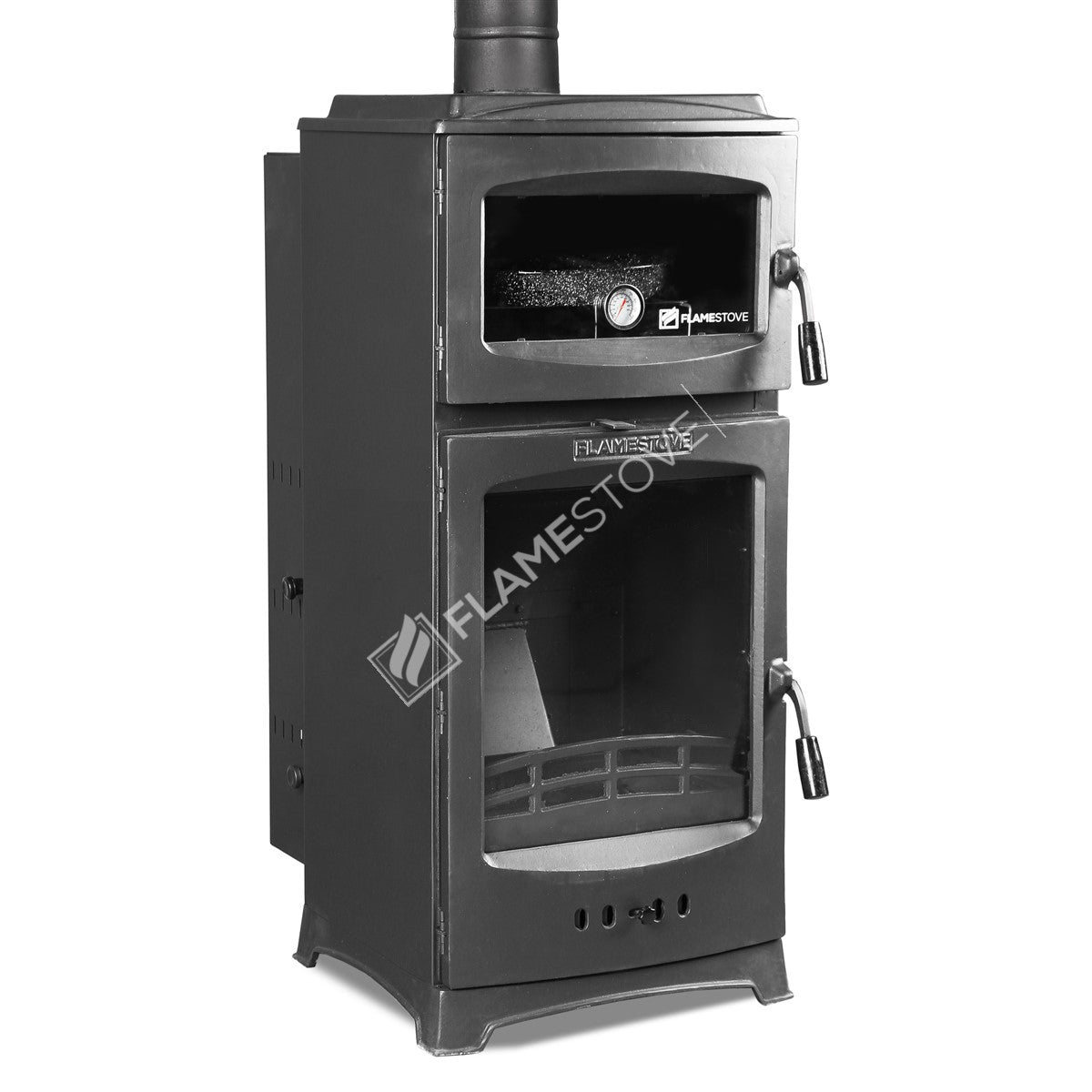 Flame Stove Lodi Gurme Fırınlı Pelet Sobası, A Sınıfı, Schott Robax Cam, 12 kW