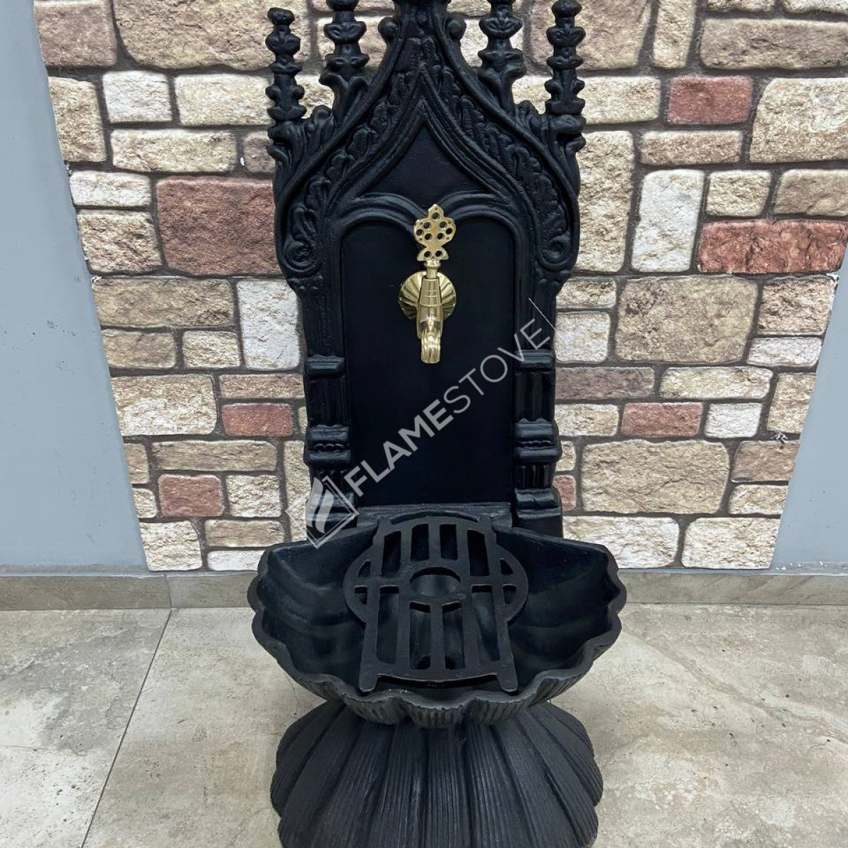 Flame Stove FS-906 Mat Siyah Midye Alüminyum Bahçe Çeşmesi: Modern, Şık, Dayanıklı