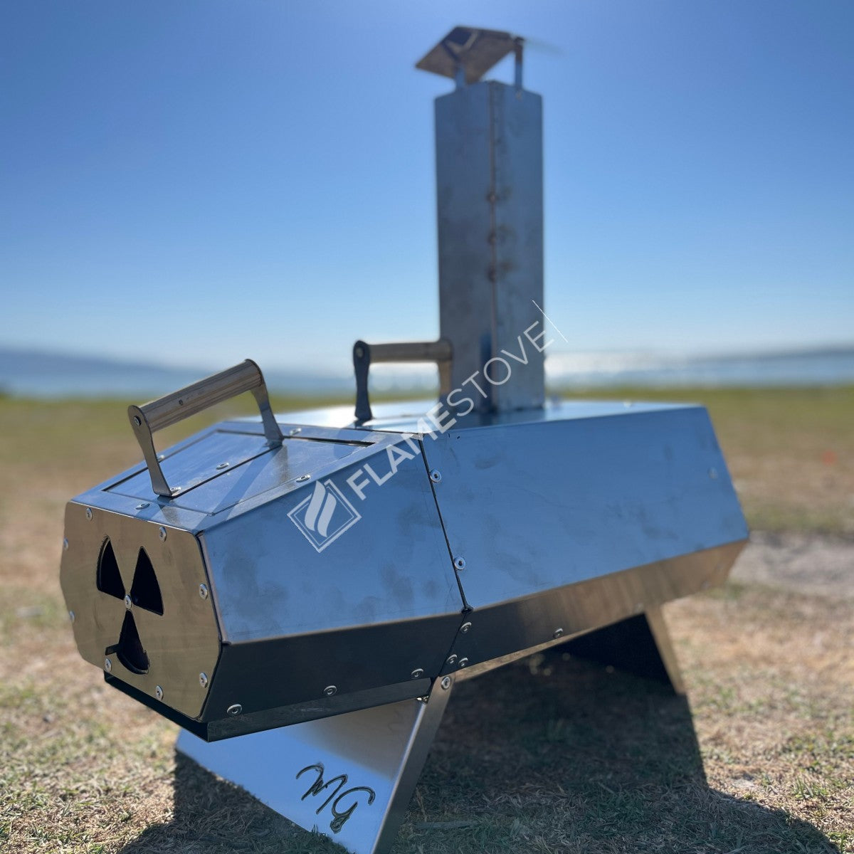 Flame Stove Taşınabilir Odunlu Pizza Fırını, Doğal Taşlı, Hızlı Pişiren, Çok Yönlü