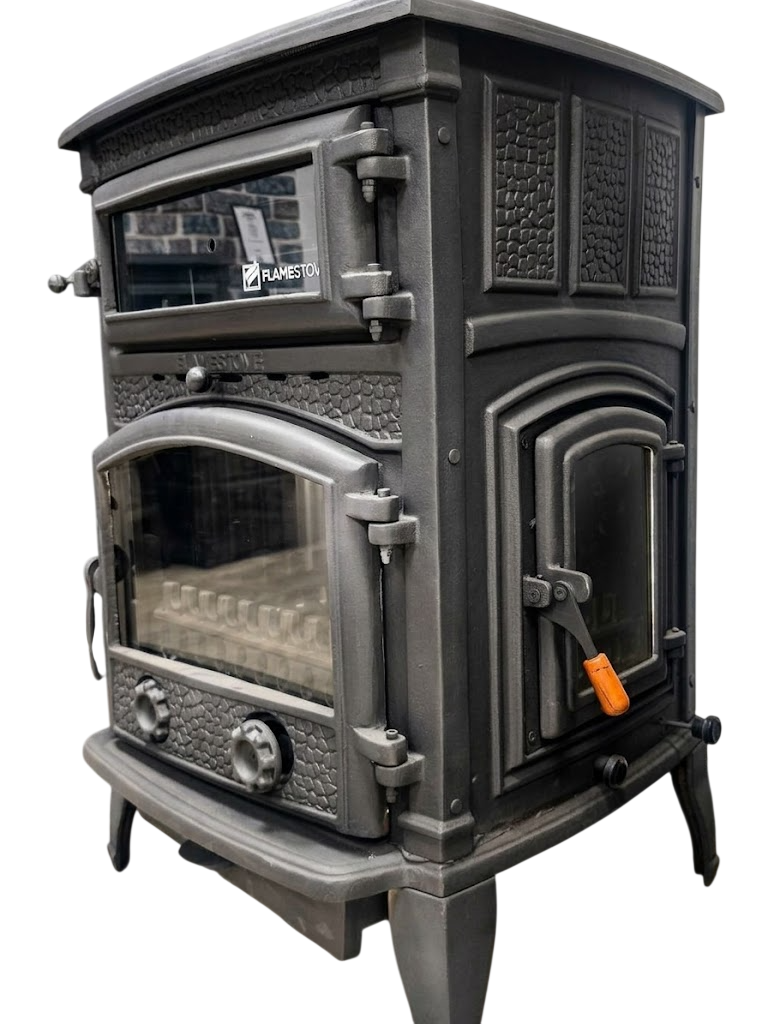 FS-011YK-AK Flame Stove Sirius Maxi Yan Kapaklı Fırınlı Döküm Soba  Flame Stove