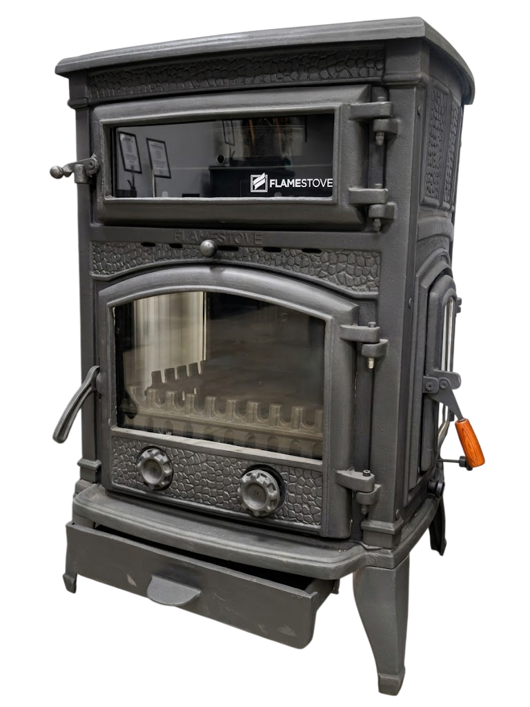 FS-011YK-AK Flame Stove Sirius Maxi Yan Kapaklı Fırınlı Döküm Soba  Flame Stove