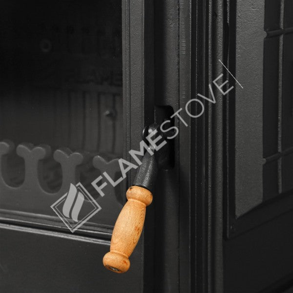 Retro Klasik Döküm Soba, Yüksek Verimli Odun Kömür Sobası, Schott Robax Camlı, 10 kW