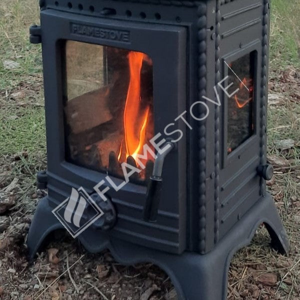 Minör Lüx 3 Camlı Döküm Soba: Yüksek Verimli Odun & Kömür Isıtıcı, A Sınıfı