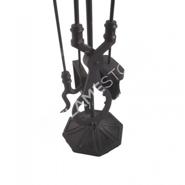 Üstün Pik Döküm Dünya Başlı 4 Parça Soba Maşa Takımı Ergonomik Şömine Seti