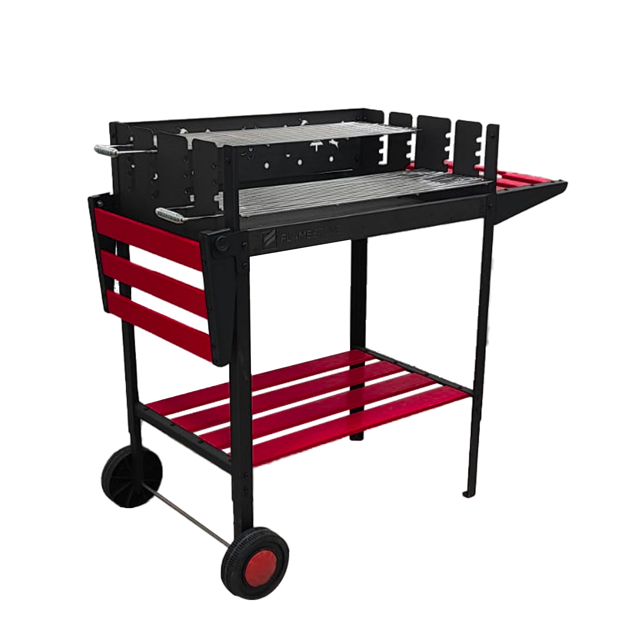 FS-505Y Flame Stove FS-504 Yeşil Lüks Tekerlekli Barbekü Mangal, Ayarlanabilir Izgara