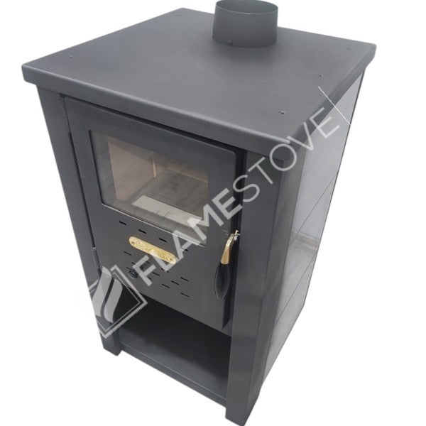 Flame Stove S2 Çelik Soba: Ateş Tuğlalı, Odunluklu, Yüksek Verimli, Robax Camlı