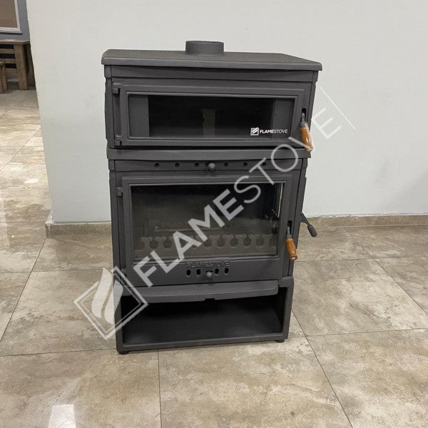 Retro Lux Yüksek Verimli Döküm Soba: Yan Kapaklı, Fırınlı, Odun-Kömür Uyumlu