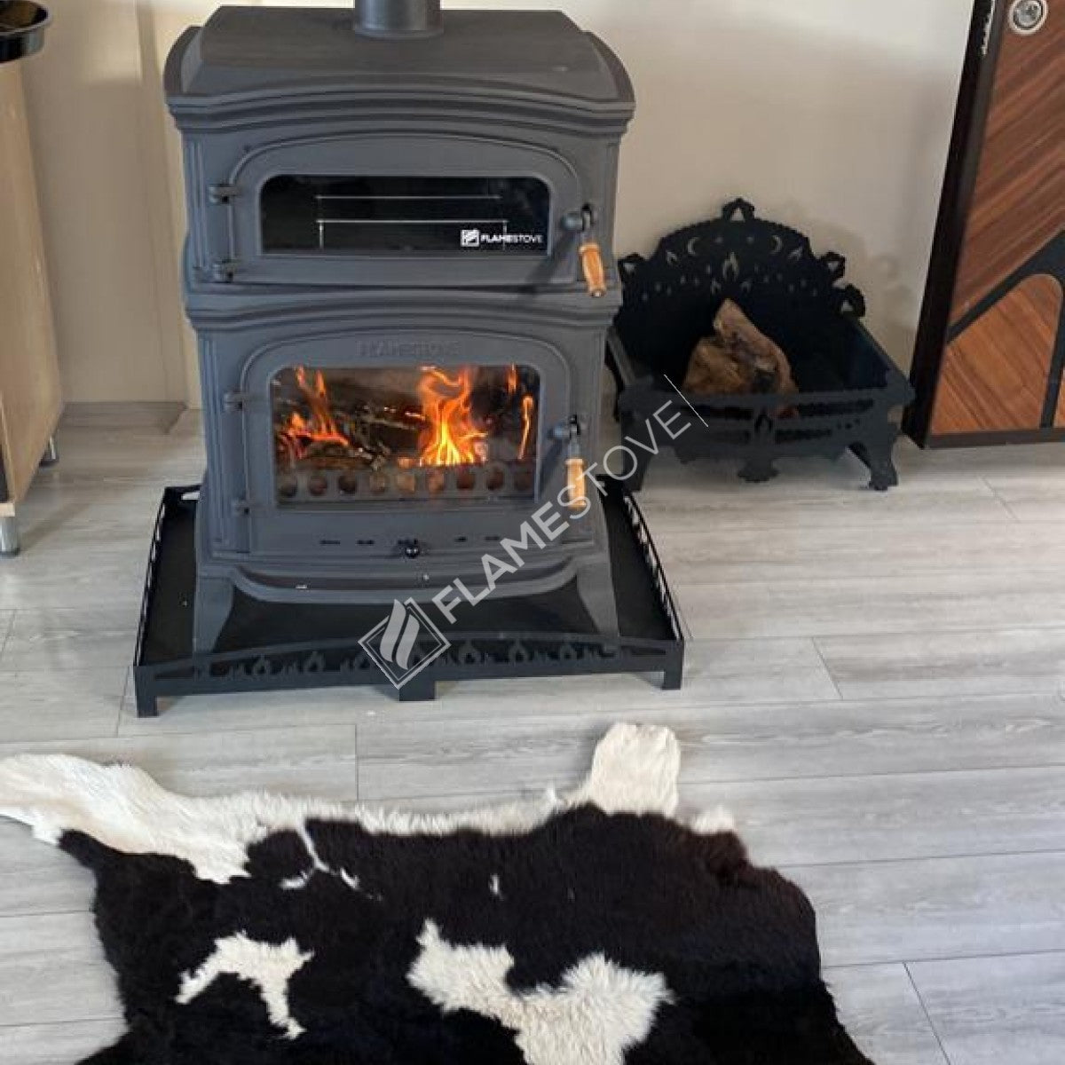 Döküm Soba Fırınlı, Çift Yanmalı, A Enerjili, Odun Kömür Sobası