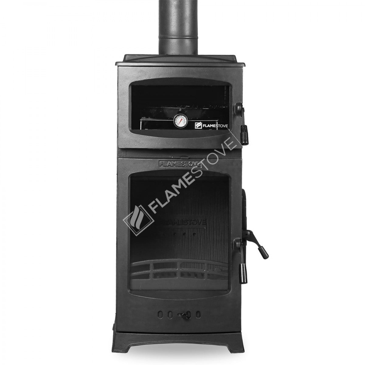 Flame Stove Lodi Gurme Fırınlı Döküm Soba, A Sınıfı, Çift Yanmalı, Robax Camlı, 8 kW
