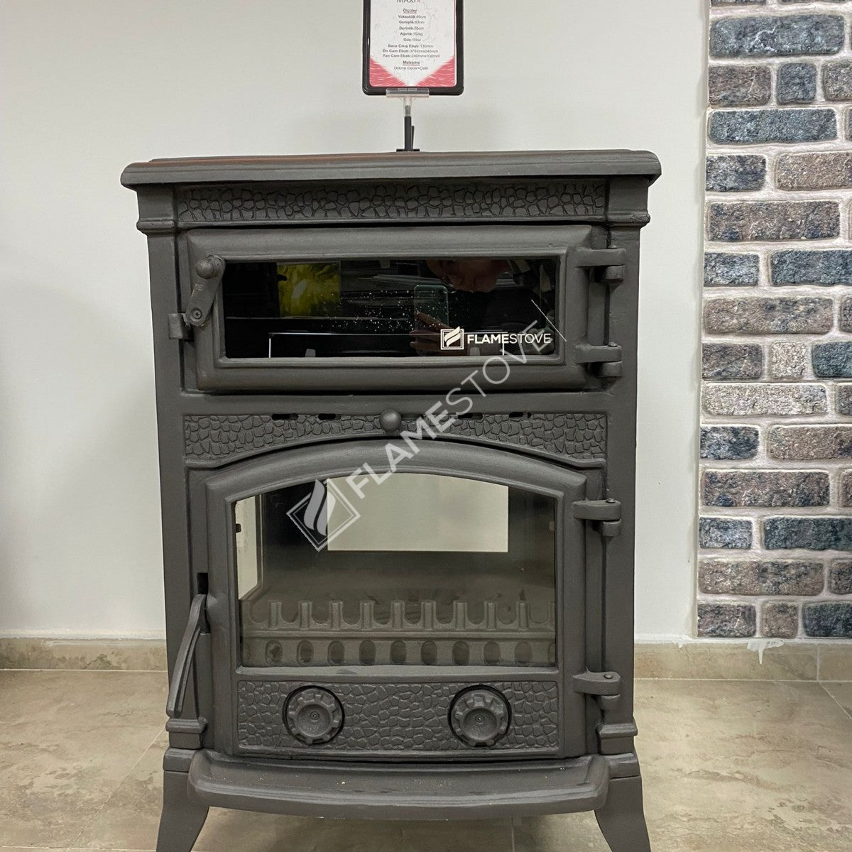 Flame Stove Sirius Maxi Fırınlı Döküm Odun Kömür Sobası Yüksek Verimli
