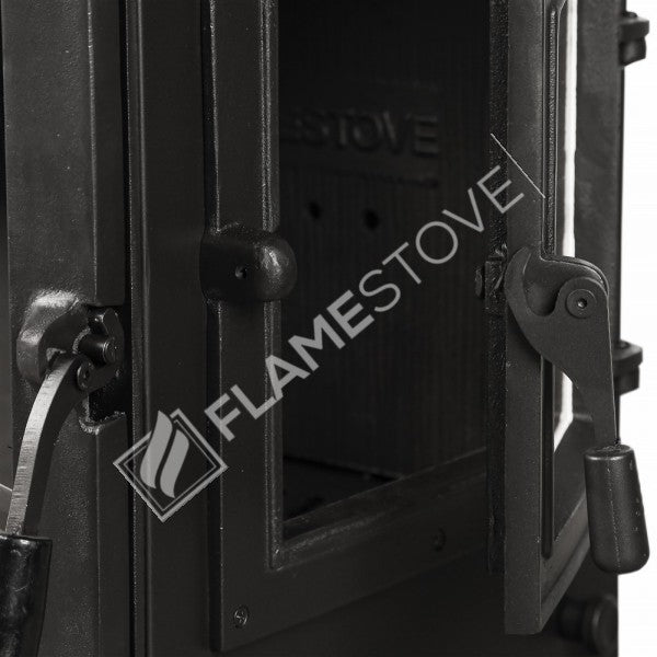 Flame Stove Lodi Üç Camlı Yan Yüklemeli Şömine Soba, Yüksek Verimli Odun/Kömür Sobası