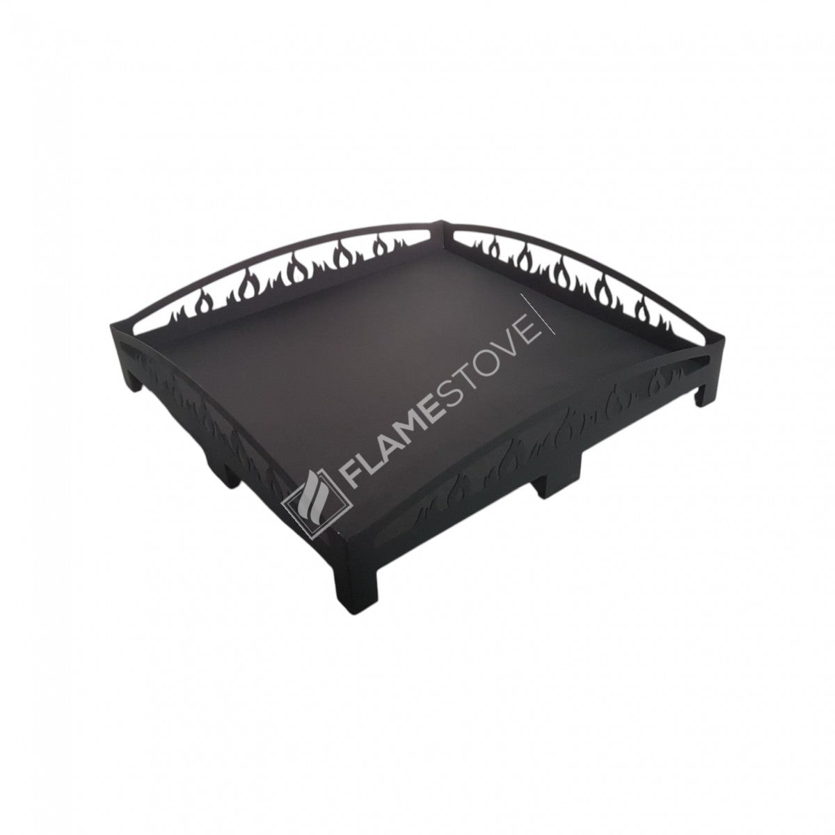 Flame Stove 60x60cm Lazer Kesim Alev Desenli Fırın Boyalı Çelik Soba Altlığı
