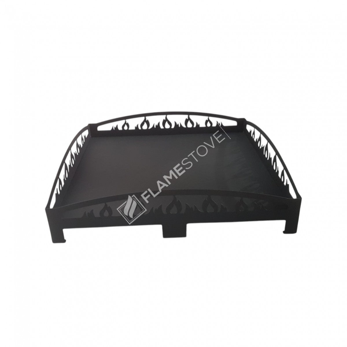 Flame Stove 60x60cm Lazer Kesim Alev Desenli Fırın Boyalı Çelik Soba Altlığı