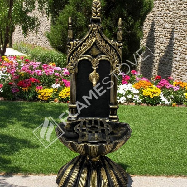 Flame Stove FS-905 Altın Midye Alüminyum Bahçe Çeşmesi: Lüks Dış Mekan Estetiği