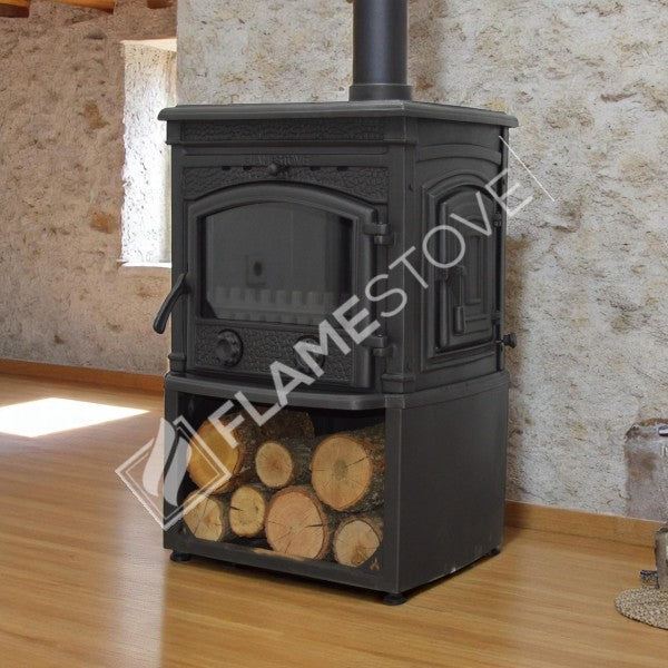 Sirius Star Yüksek Verimli Döküm Soba Yan Kapaklı Odunluklu, Schott-Robax Camlı, Odun Kömür