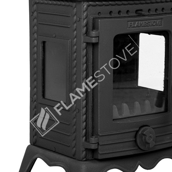 Minör Lüx 3 Camlı Döküm Soba: Yüksek Verimli Odun & Kömür Isıtıcı, A Sınıfı