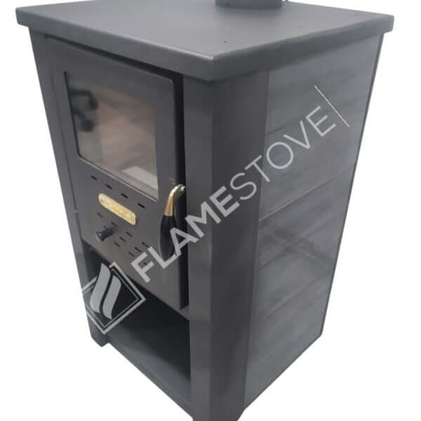 Flame Stove S2 Çelik Soba Seti: Ateş Tuğlalı, Odunluklu, Alüminyum Maşa Takımı