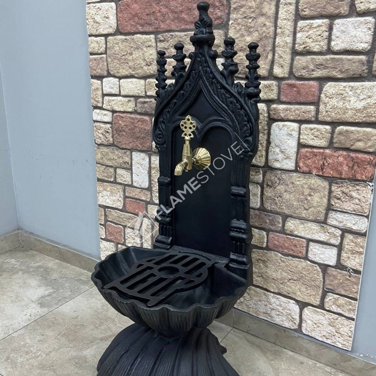 Flame Stove FS-906 Mat Siyah Midye Alüminyum Bahçe Çeşmesi: Modern, Şık, Dayanıklı