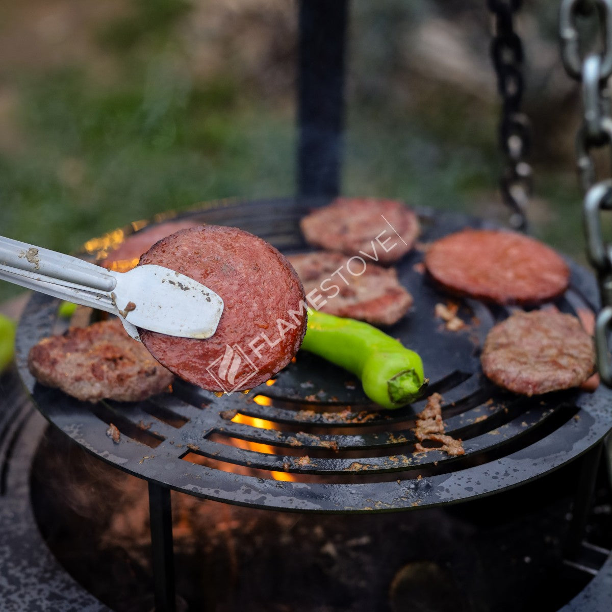 Flame Night Portatif Bahçe Ateş Çukuru, 190 cm Yüksek, Dayanıklı Sac Mangal