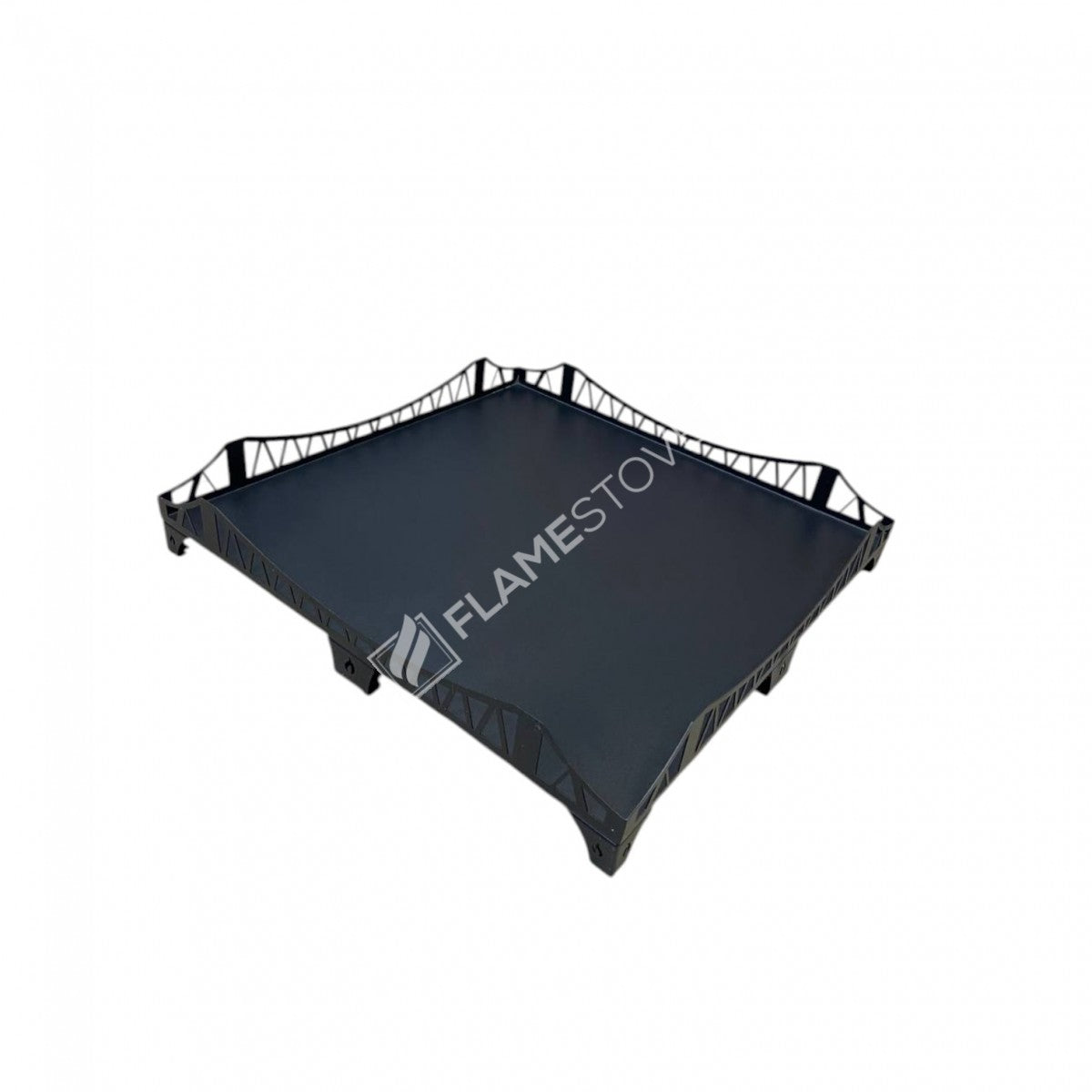 75x75 cm Lazer Kesim Köprü Desenli Soba Altlığı: Çelik Zemin Koruma ve Estetik