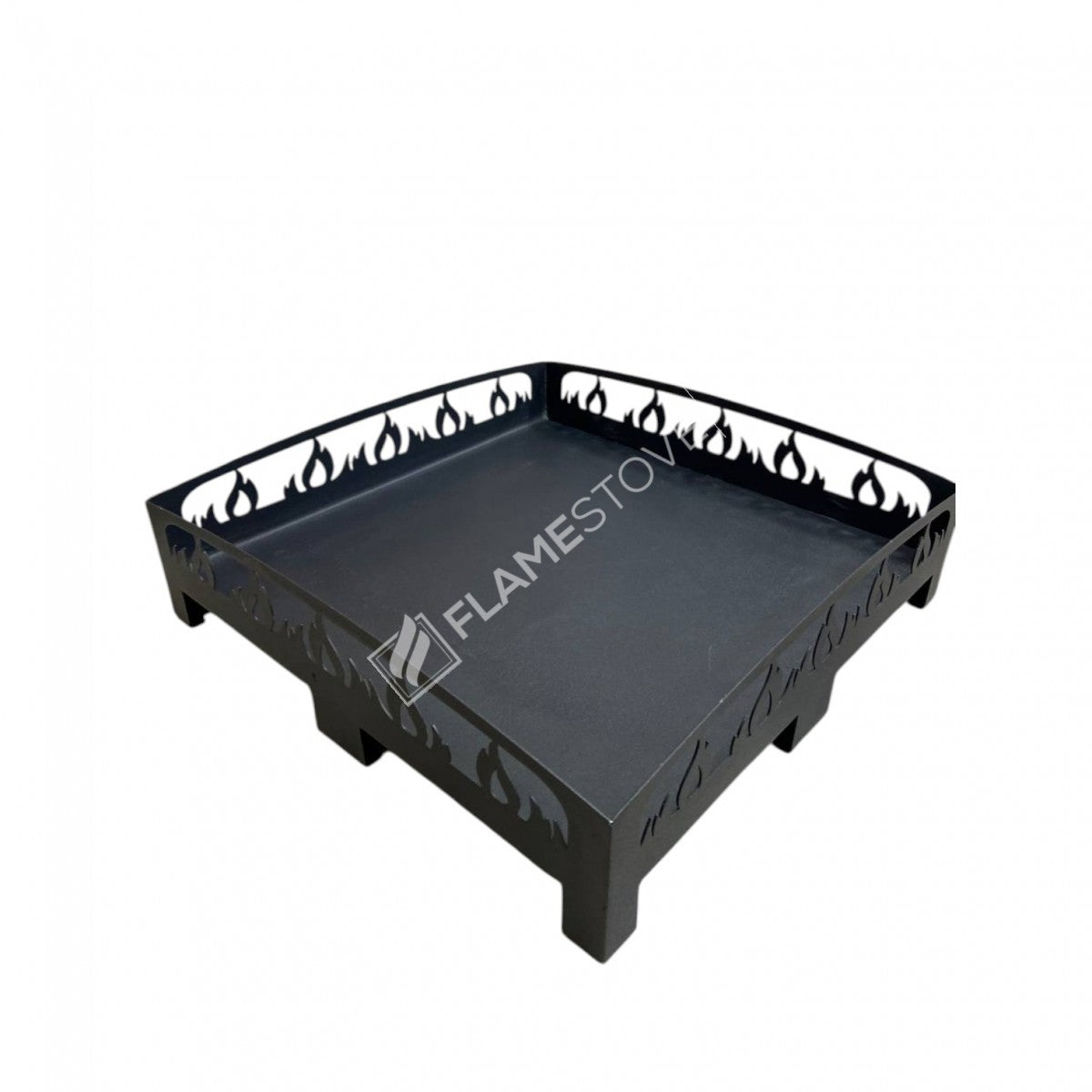 Dayanıklı Lazer Kesim Alev Desenli 50x50 cm Soba Altlığı, Zemin Koruyucu, Estetik