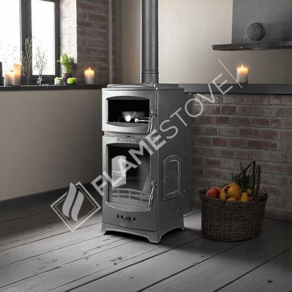 Lodi Lux Gurme Pelet Sobası: Fırınlı, 3 Camlı, Yüksek Verimli, 12 kW Isıtma Gücü