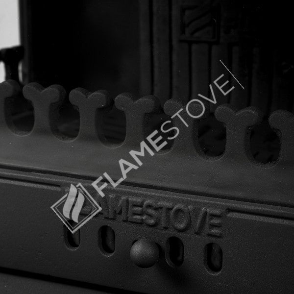 Flame Stove Retro Lux Yüksek Verimli Çift Yanmalı Odun Kömür Sobası Fırınlı Döküm