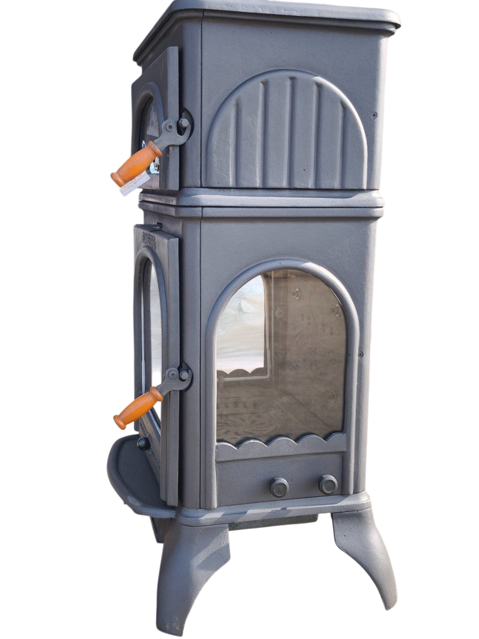 Flame Stove Modena Lüx FS-024AK fırınlı döküm soba, zarif tasarımı ve güçlü performansıyla dikkat çekiyor.