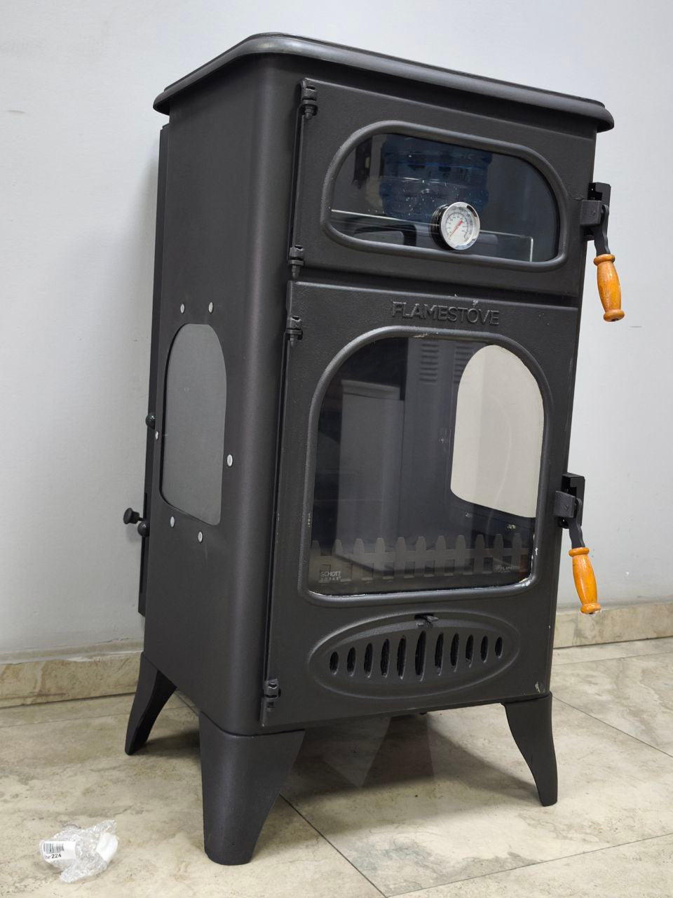 Flame Stove FS-224 Pelletmix Lüks Gurme: Çok Yakıtlı 3 Camlı Kuzineli Soba FS-224