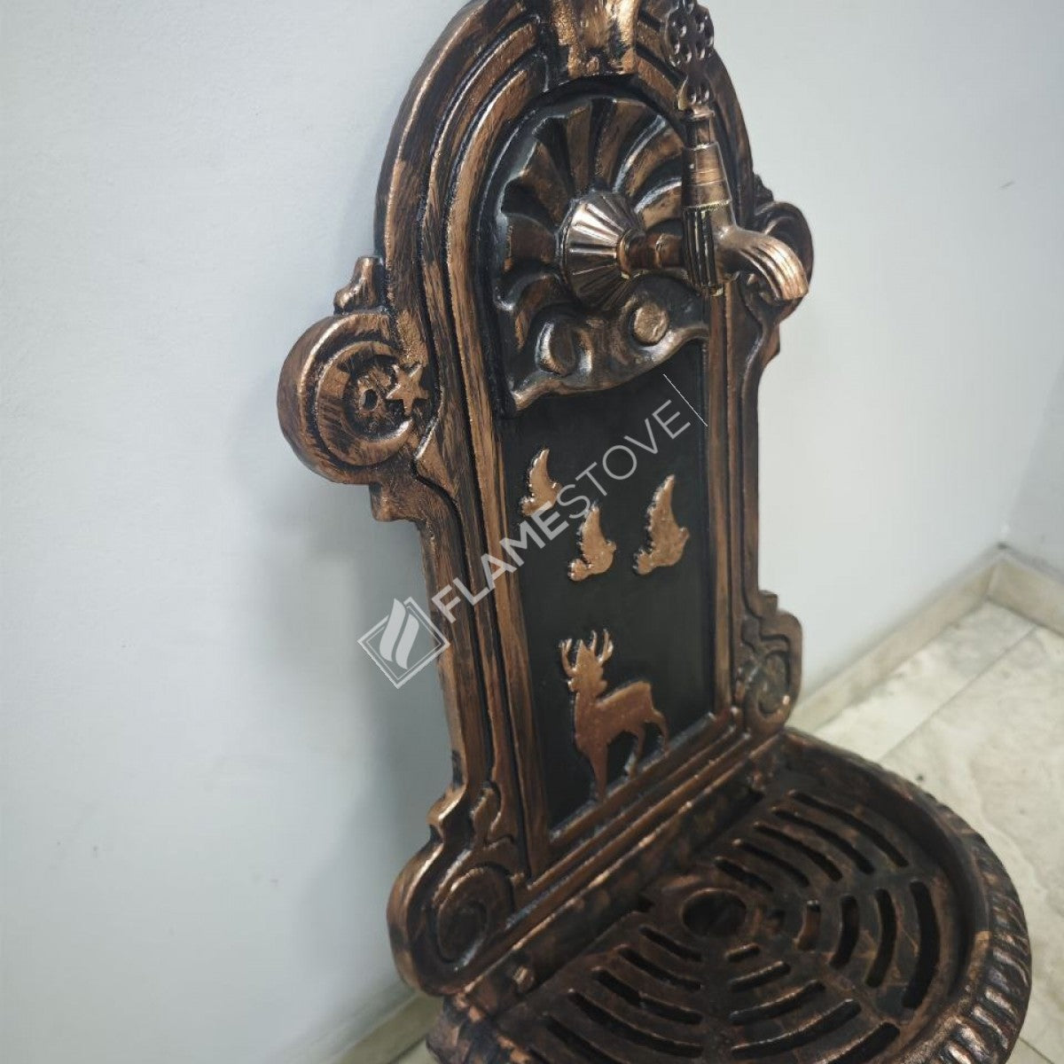 Flame Stove FS-902 Bakır Desenli Alüminyum Bahçe Çeşmesi Dış Mekan Su Kaynağı