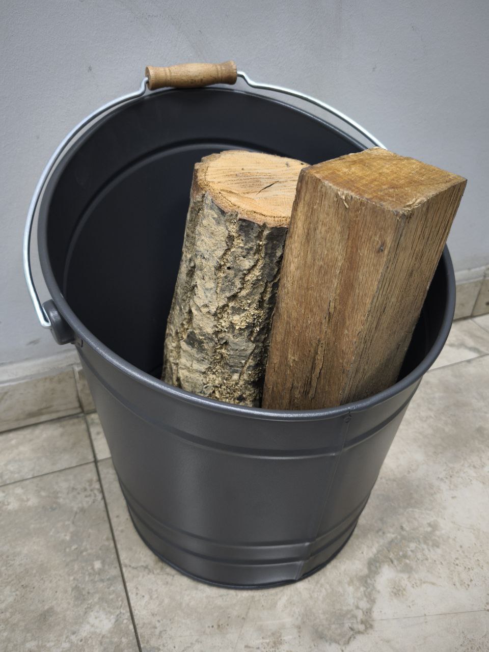 FS-2250 MAT SİYAH Flame Stove Mat Siyah Tutma Kollu Odun Kovası