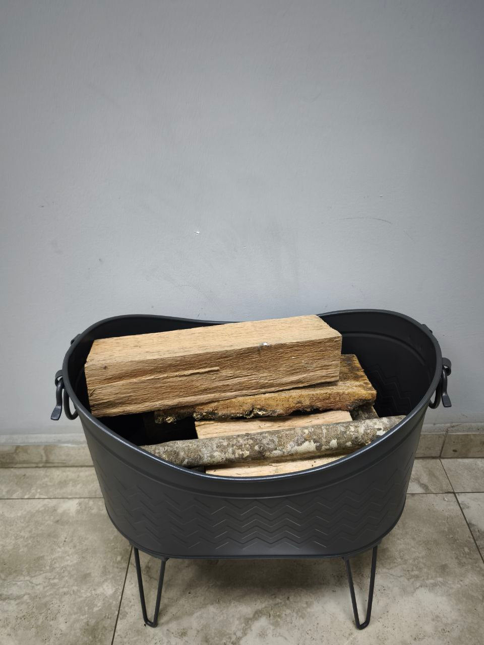 FS-14910 Flame Stove Siyah Yüksek Ayaklı Odun Kovası