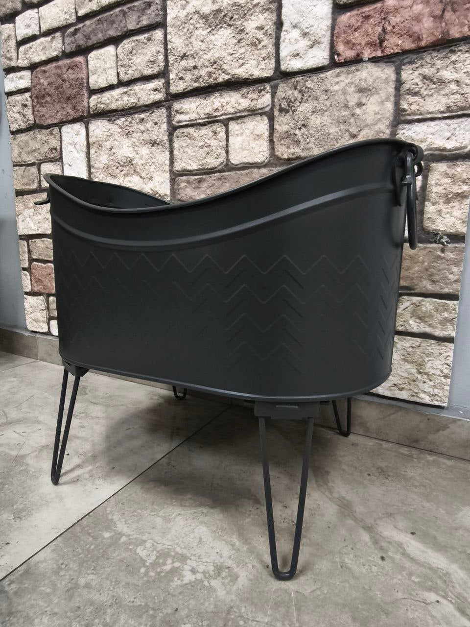 FS-14910 Flame Stove Siyah Yüksek Ayaklı Odun Kovası