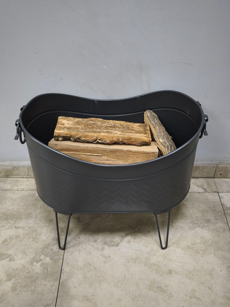 FS-14920 Flame Stove Siyah Yüksek Ayaklı Odun Kovası