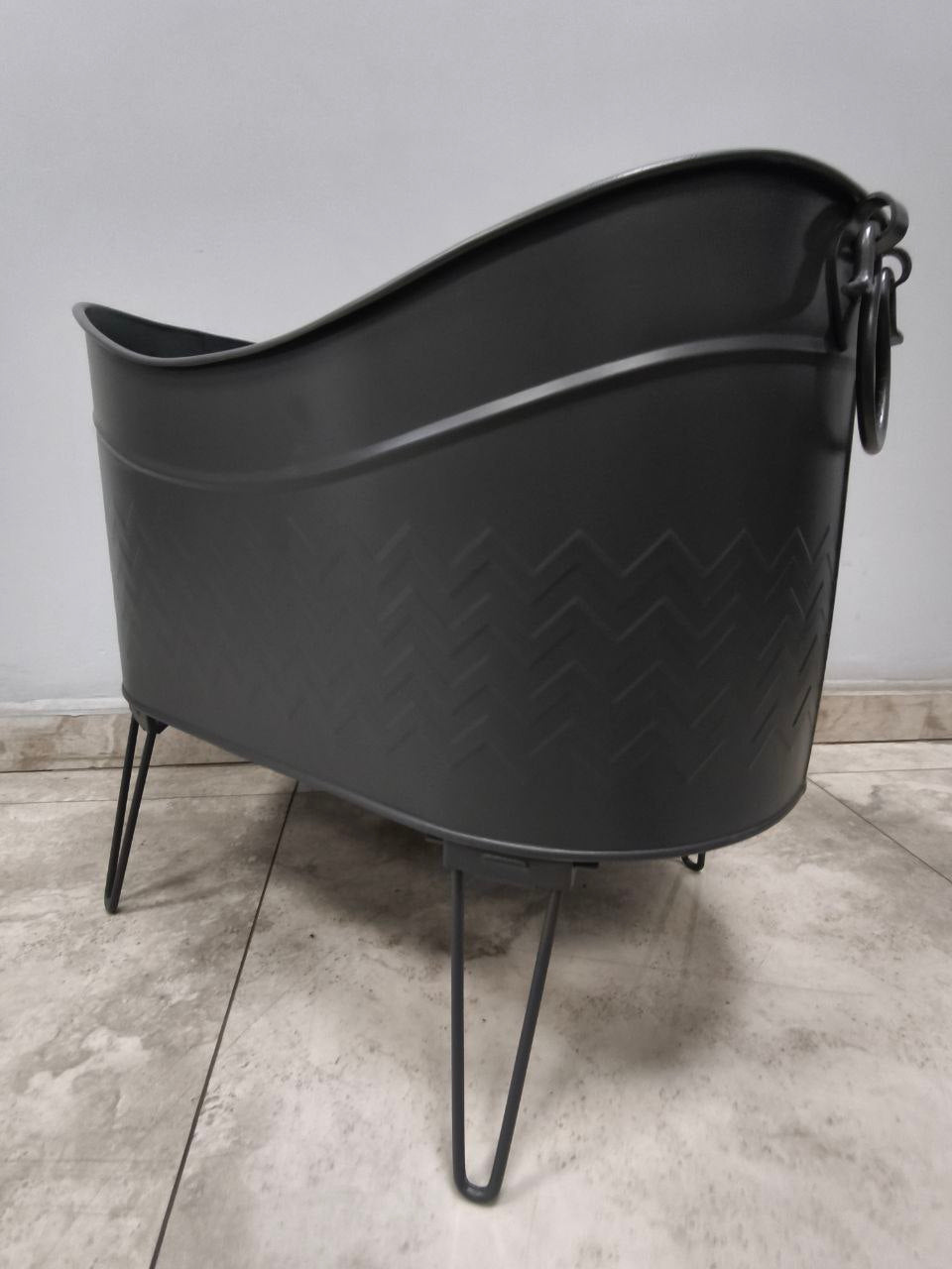 FS-14920 Flame Stove Siyah Yüksek Ayaklı Odun Kovası