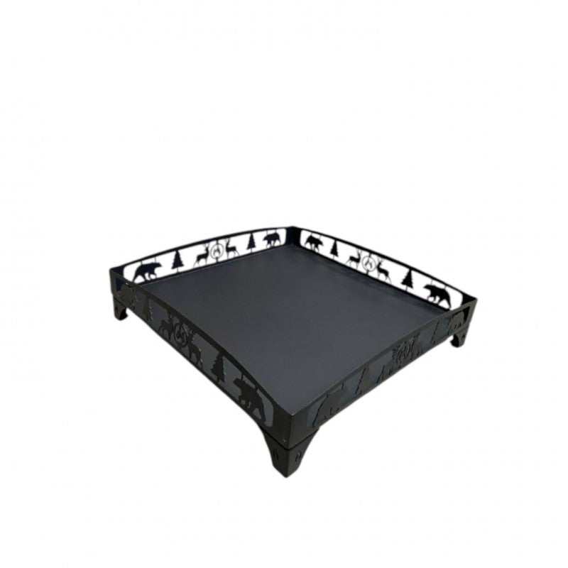 Dayanıklı Lazer Kesim Köprü Desenli 60x90 cm Çelik Soba Altlığı Zemin Koruyucu Isı Yalıtımı