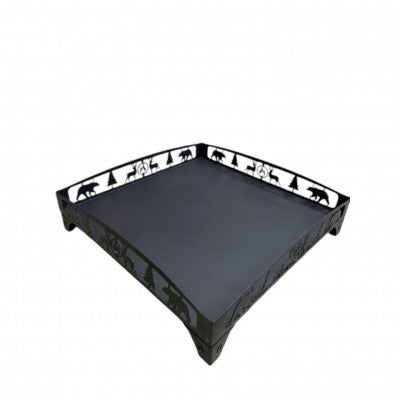 FS-108 Flame Stove Lazer Kesim Köprü Desenli 50x50 cm Çelik Soba Altlığı