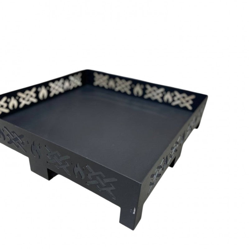 Dayanıklı Lazer Kesim Köprü Desenli 60x90 cm Çelik Soba Altlığı Zemin Koruyucu Isı Yalıtımı