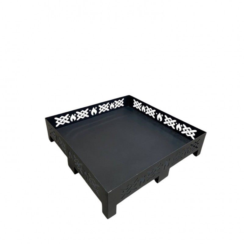 Dayanıklı Lazer Kesim Köprü Desenli 60x90 cm Çelik Soba Altlığı Zemin Koruyucu Isı Yalıtımı