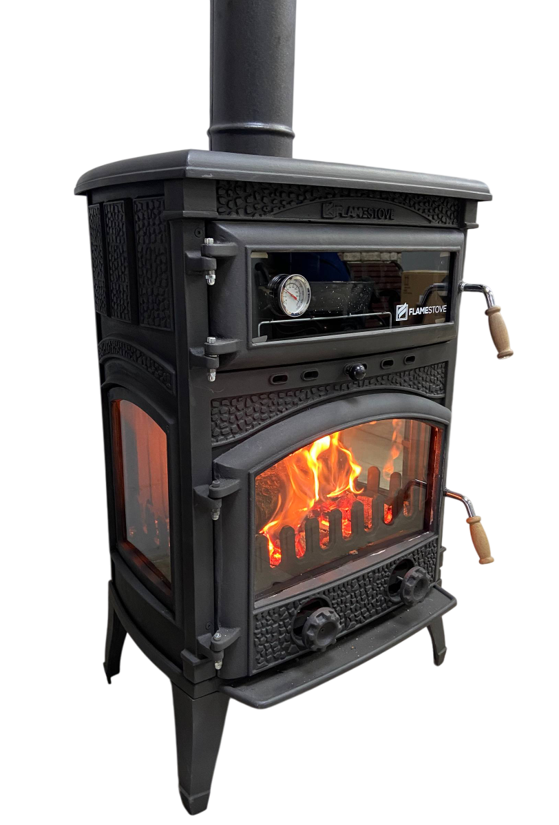 FS-071YK Flame Stove Fırınlı Döküm Soba Sirius Midi Yan Kapaklı