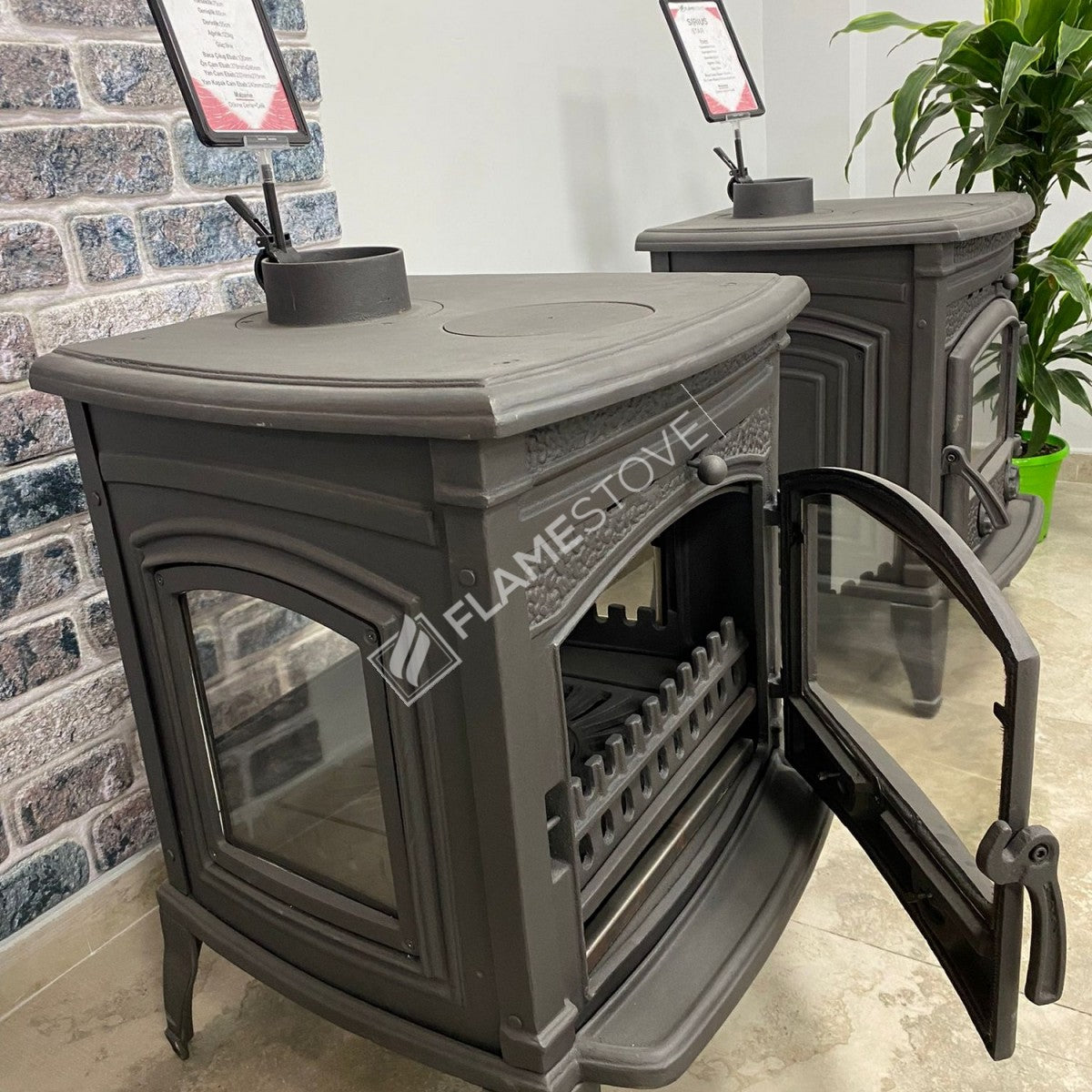 Sirius Ultra 4 Yan Kapak Döküm Soba: Yüksek Verimli Pik Döküm, Schott Robax Cam