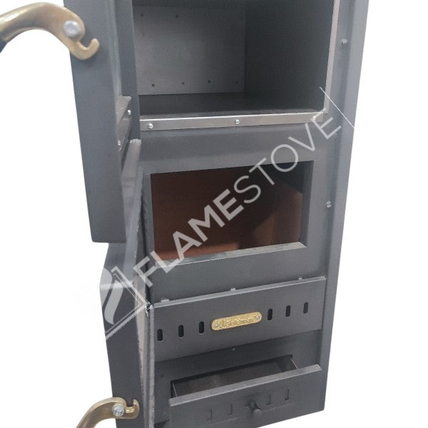 Flame Stove S3 Çelik Fırınlı Soba: Ateş Tuğlalı, Robax Camlı, 9kW Verimli