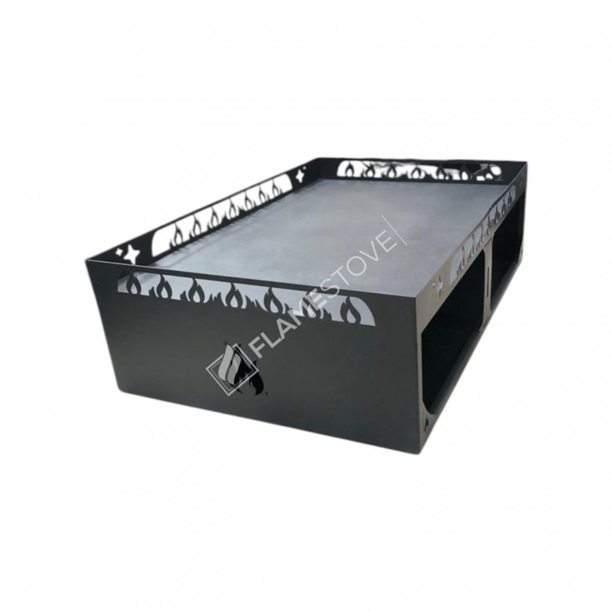 Flame Stove Alev Desenli 60x90cm Sac Odunluklu Soba Altlığı, Dayanıklı Estetik Ürün