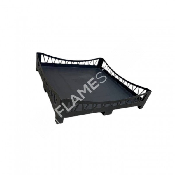 Flame Stove Lazer Kesim Köprü Desenli 50x50 cm Çelik Soba Altlığı