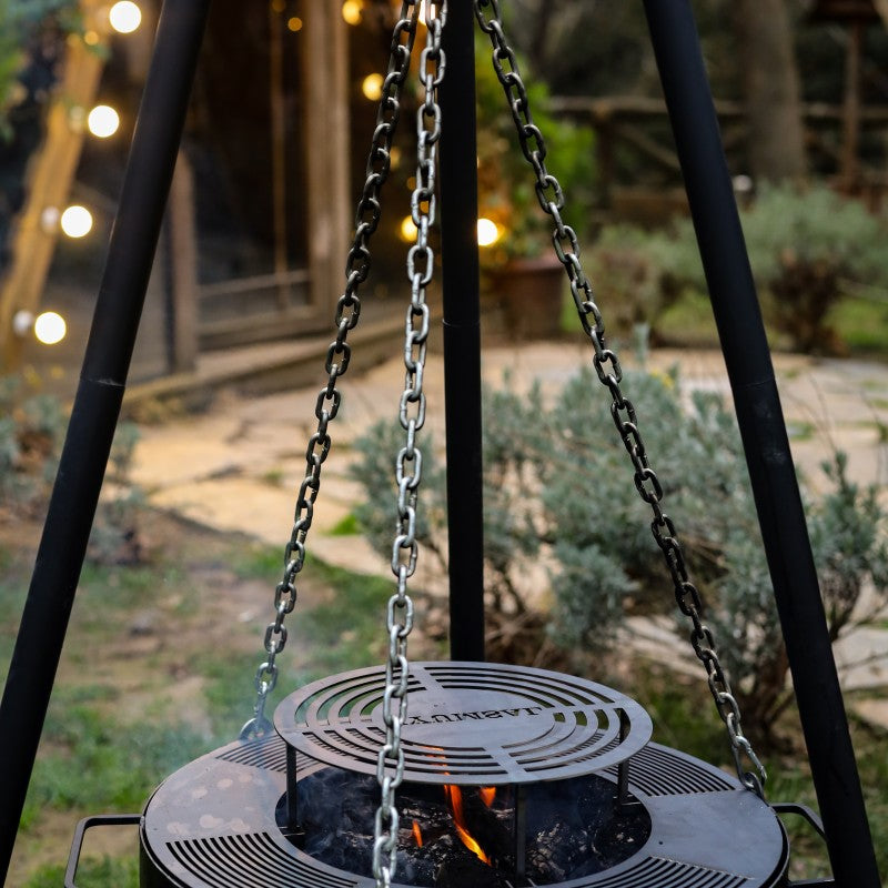 Flame Night Portatif Bahçe Ateş Çukuru, 190 cm Yüksek, Dayanıklı Sac Mangal