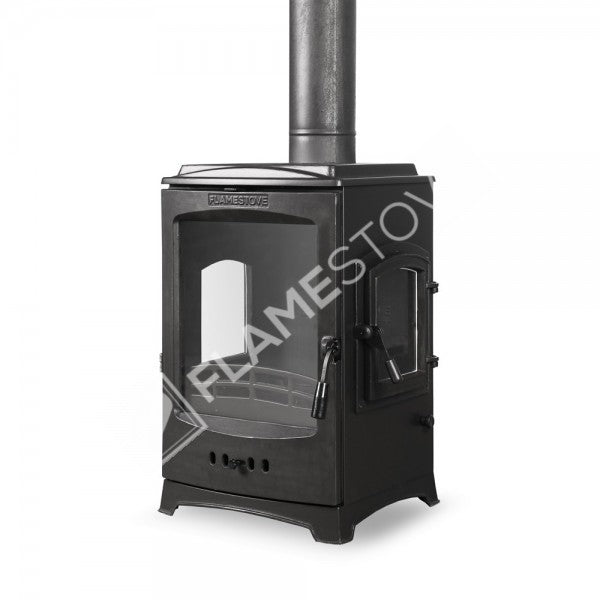 Flame Stove Lodi Üç Camlı Yan Yüklemeli Şömine Soba, Yüksek Verimli Odun/Kömür Sobası