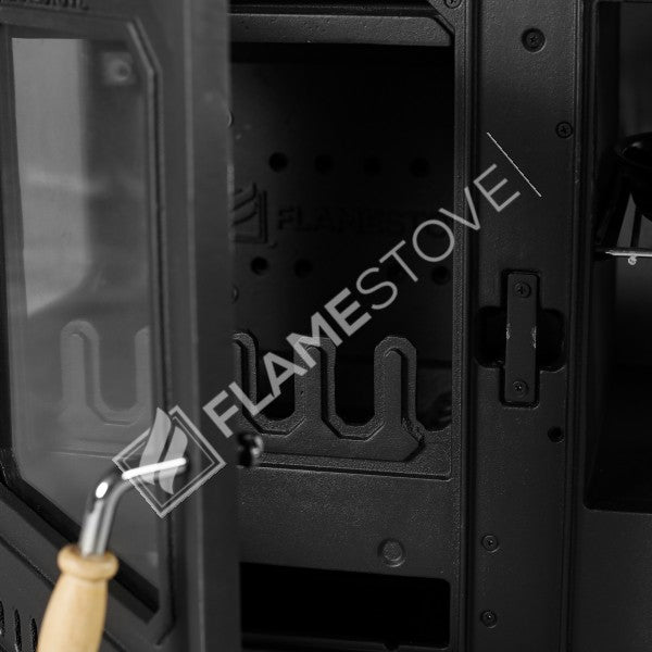 Troy Yatay Kuzineli Çift Fırınlı Döküm Soba | Yüksek Verimli Odun Kömür Sobası