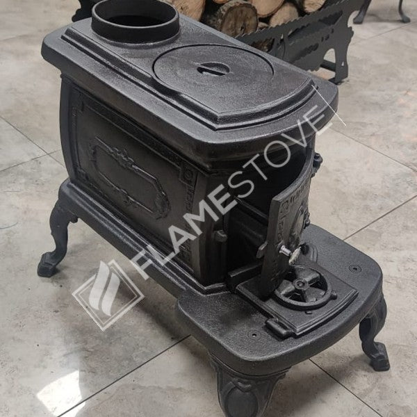 Nostaljik Fransız H2 Pik Döküm Soba: Odun Kömür Uyumlu, Yüksek Verimli Isıtma