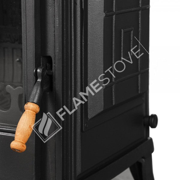 Retro Klasik Döküm Soba, Yüksek Verimli Odun Kömür Sobası, Schott Robax Camlı, 10 kW