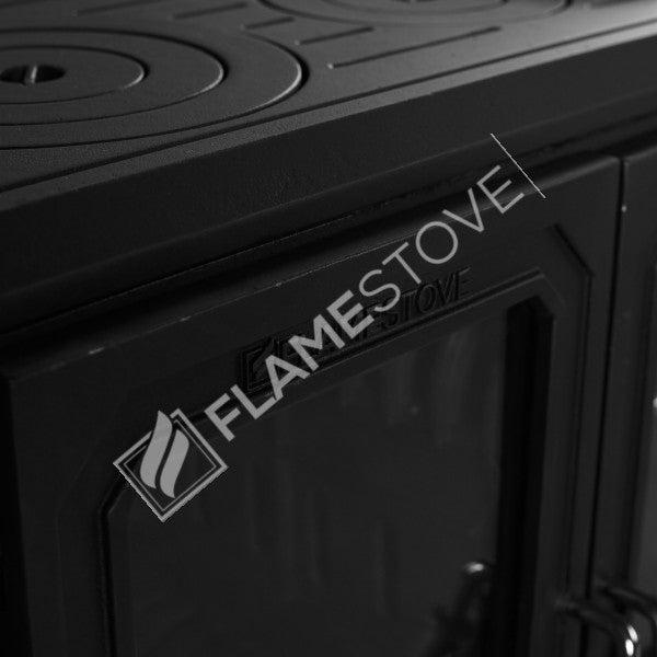 Troy Yatay Kuzineli Çift Fırınlı Döküm Soba | Yüksek Verimli Odun Kömür Sobası